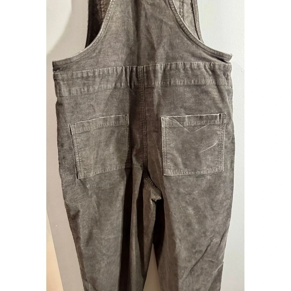 Aerie Womens Werk & Play black corduroy overalls oversized XS‎